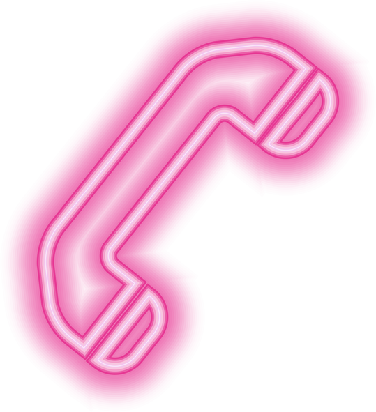 Bright neon phone in pink color for contact icon