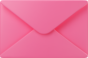 3D Closed Pink Mail Envelope Icon